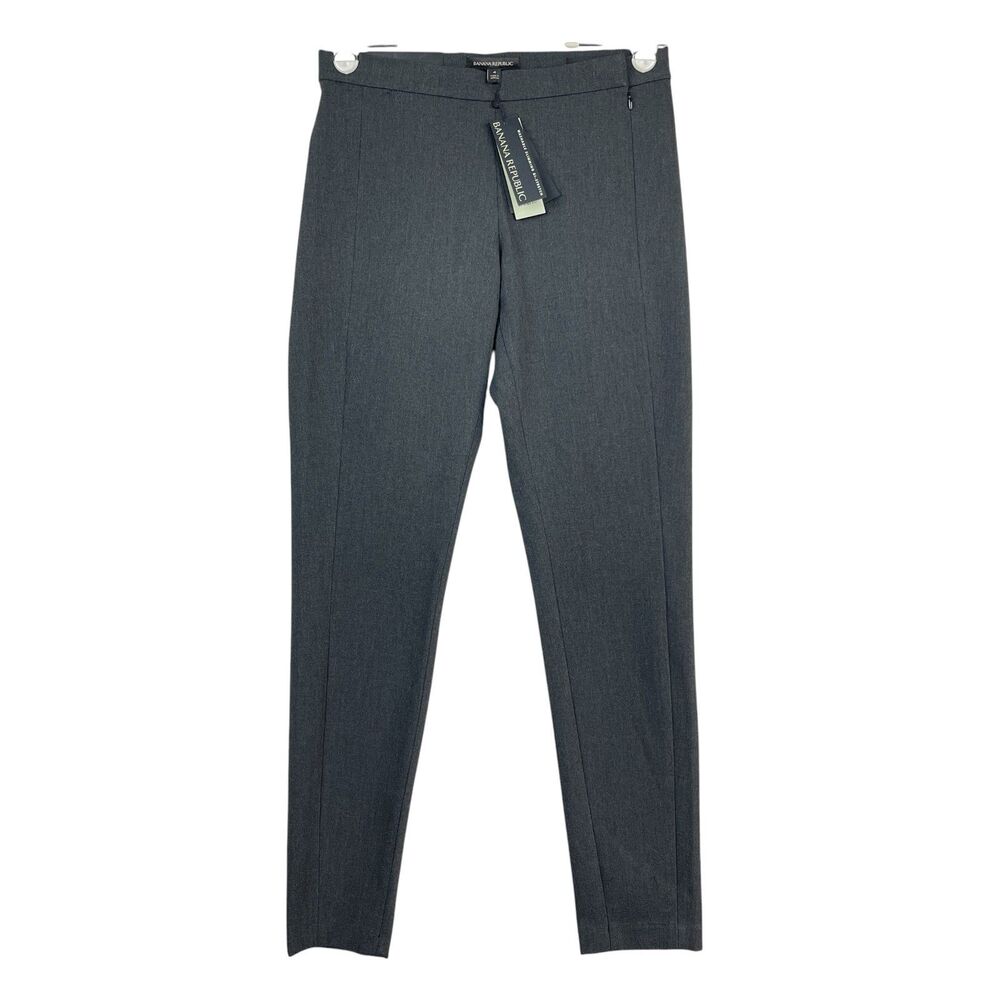 Banana Republic Women's Devon Ankle Pants 4R Gray High‎ Rise Slim Fit Bi‑Stretch